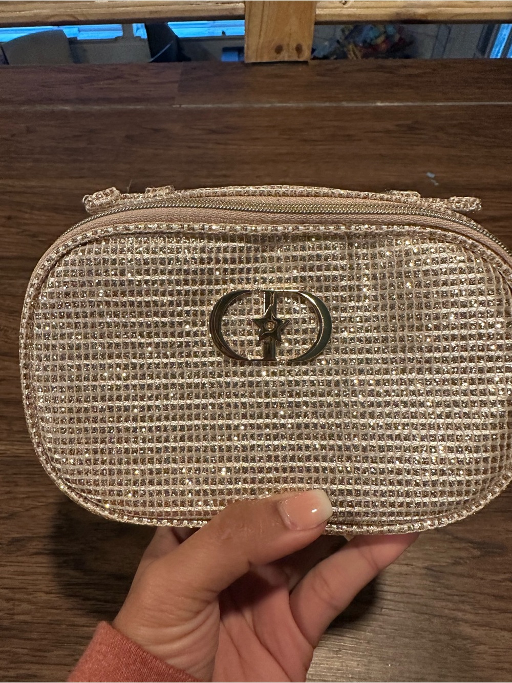 Sparkling Dior Gold Makeup Pouch